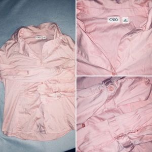 Cato light pink button down blouse